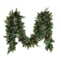 12 ft. Syracuse Cashmere Berry Artificial Garland with 100 Clear Lights-BOWOTHD171B 205982747