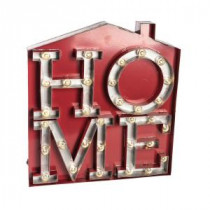20 in. H LED Metal House HOME Sign-92897 206636462