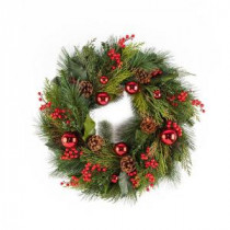 24 in. Mixed Pine Hampton Artificial Wreath-2207950 206634287