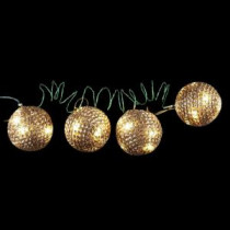 4 in. 36-Light LED Gold Tinsel Wire Ornaments (4-Pieces)-NL11-1WY036-A 202938540