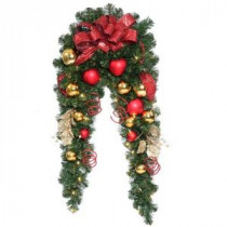 6 ft. Decorative Collection Artificial Mantle Garland with 50 Clear Lights-DC3-161L-6B 206101257