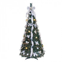 6 ft. Pre-Lit Pop-Up Artificial Christmas Tree with Ornaments-21512 207014700