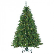 6.5 ft. Pre-Lit Mixed Needle Wisconsin Spruce Artificial Christmas Tree with Clear Lights-5955--65C 300620019