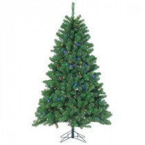 7 ft. Pre-Lit LED Montana Pine Artificial Christmas Tree with Multicolored Lights-6344--70M 300620018
