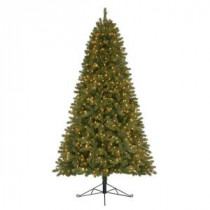 7 ft. Pre-Lit Shaw Valley PE/PVC Artificial Christmas Half Tree x 1304 Tips with 450 UL Indoor Clear Lights-TG70P4173C02 206795416