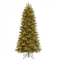 7.5 ft. Feel-Real Pomona Pine Slim Artificial Christmas Tree with 400 Clear Lights-PEPN7-329E-75X 205147032