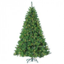 7.5 ft. Pre-Lit Mixed Needle Wisconsin Spruce Artificial Christmas Tree with Multicolored Lights-5955--75M 300620020