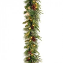 9 ft. Colonial Garland with Clear Lights-PECO4-306-9A-1 300330526