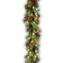9 ft. Crestwood Spruce Garland with Clear Lights-CW7-306-9A-1 300330617