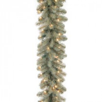 9 ft. Downswept Douglas Blue Garland with Clear Lights-PEDDB1-312-9A-1 300330537