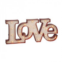 9.5 in. H Battery Operated Lighted Red Plastic LOVE Sign-93075 206636378