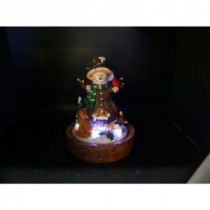 Alpine 10 in. Polyresin 'Hope' Snowman Decor with 5 LED Lights-DXX168 207140325