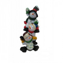 Alpine 13 in. 3 Snowmen Statuary with Color Changing LED Lights-ZEN212S 207140375