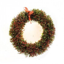 Alpine 17 in. Rattan Christmas Wreath with 20 LED Lights-CIM170HH 207140322