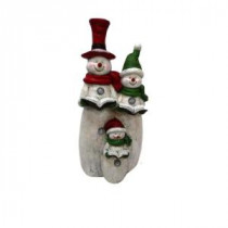 Alpine 22 in. Snowman Family Statuary Decor with 4 Color Changing LED's-MCC374 207140343