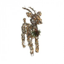 Alpine 23 in. Rattan and Berry Reindeer Decor with 10 LED Lights-CIM160HH 207140317
