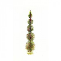 Alpine 24 in. Indoor Rattan and Berries Christmas Tree with 5 Circular Shaped Tiers-CIM154HH-L 207140313
