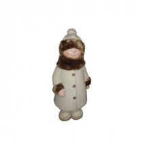 Alpine 29 in. Girl with White/Brown Coat and Hat Standing Statuary-QWR586 206212960