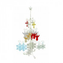Alpine 46 in. Indoor Pre-Lit Christmas Tree Hanging Decoration Metal Stand-AJY198 207140297