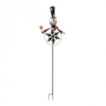 Alpine 67 in. Metal Snowman with Kinetic Holly Snowflake Garden Stake-MVP264 207140346