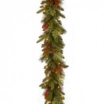 Classical Collection 9 ft. Mixed Evergreen Tip Garland with Clear Lights-PECC3-300-9B-1 300330524