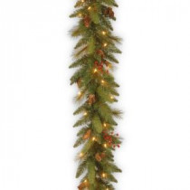 Decorative Collection 6 ft. Long Needle Pine Cone Garland with Clear Lights-DC3-178L-6B 300330542