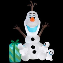 Disney 49.21 in. D x 40.95 in. W x 72.05 in. H Inflatable Olaf with Snowgies Scene-39899 206997645