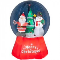 Gemmy 104.33 in. W x 104.33 in. D x 144.09 in. H Inflatable Snow Globe Santa with Snowman-87564 300082144