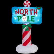 Gemmy 26.38 in. D x 16.93 in. W x 42.13 in. H Inflatable Outdoor North Pole Sign-11827 206997480
