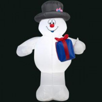 Gemmy 27.56 in. L x 20.47 in. W x 42.13 in. H Inflatable Frosty with Present-89201X 300060720