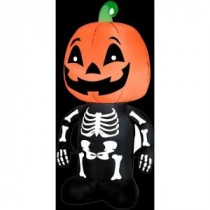 Gemmy 3.5 ft. Inflatable Pumpkin Boy Skeleton-64929X 206355159