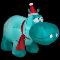 Gemmy 48.03 in. D x 21.65 in. W x 35.83 in. H Inflatable Outdoor Snowflakes Hippo-35711 206997627