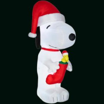 Gemmy 64 in. Inflatable Snoopy with Woodstock in Stocking-Giant-Peanuts-85551X 300060730