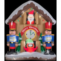Gemmy 6.5 ft. H Inflatable Animated Santa Clock Scene-19829X 206403192