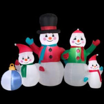 Gemmy 77.95 in. W x 40.16 in. D x 61.42 in. H Inflatable Snowman Family Scene-13326 207052562