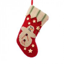 Glitzhome 19 in. Polyester/Acrylic Hooked Christmas Stocking with Snowman-JK16029PF 207053519