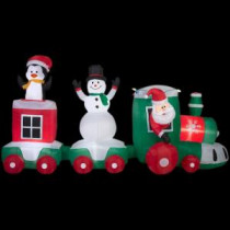 Home Accents Holiday 131.89 in. W x 48.82 in. D x 68.90 in. H Lighted Inflatable Car Train Scene-13402 206950068