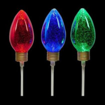 Home Accents Holiday 19 in. LED Illuminated Christmas C7 Bulb Pathway Markers (Set of 3)-6201-19247HDD 206963261