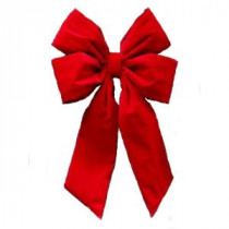 Home Accents Holiday 24 in. x 36 in. Commercial Red Velvet Bow-4400P4-24INHO 205539186