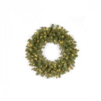 Home Accents Holiday 26 in. Pre-Lit LED Downswept Douglas Wreath with Clear Lights-PEDD1-312LV-26W 202874392