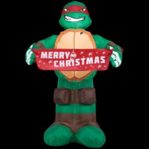 Home Accents Holiday 26.77 in. W x 25.20 in. D x 42.13 in. H Lighted Inflatable Raphael with Banner-39444 206950383