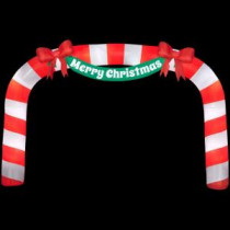 Home Accents Holiday 276.38 in. W x 39.37 in. D x 179.92 in. H Lighted Inflatable Archway Candy Cane-39844 206950543