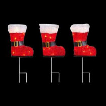 Home Accents Holiday 30-Light Red Boots Pathway Light (Set of 3)-TY273-1114 205928178