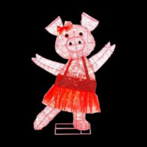 Home Accents Holiday 32 in. Pre-Lit Acrylic Pink Pig-TY048-1411 205927982