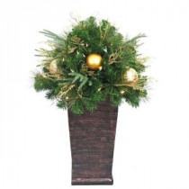 Home Accents Holiday 36 in. Valenzia Artificial Topiary with Resin Pot and 50 Battery-Operated LED Lights-BOWOTHD1605THD 206771214