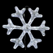 Home Accents Holiday 36 in. White Tinsel Snowflake with Twinkling Lights-W12L0569 205919405