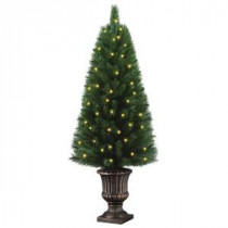 Home Accents Holiday 4 ft. Potted Artificial Christmas Tree with 50 Clear Lights-TYT-14048 205092429
