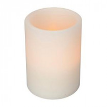 Home Accents Holiday 4 in. Wax Bisque Straight Edge Candle with Timer-1659024 202407337
