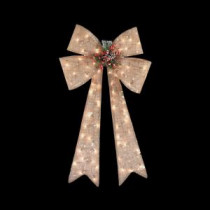 Home Accents Holiday 40 in. Pre-Lit Burlap Bow-TY045-1414 205982825