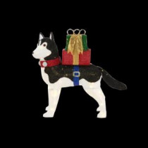 Home Accents Holiday 42 in. LED Lighted Fuzzy Husky-TY028-1614-1 206963368